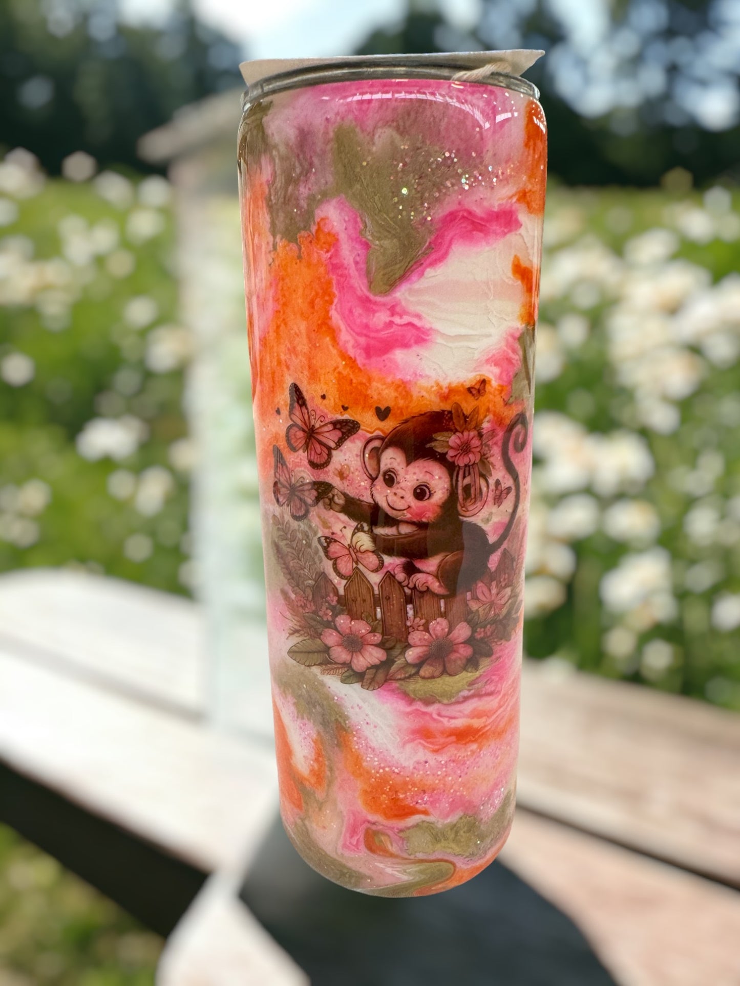 Alcohol Ink Swirl with Monkey